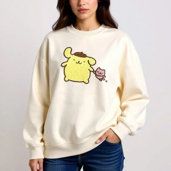 NEW Sanrio Pompompurin Power Play Cream Pullover - Picture 5 of 5